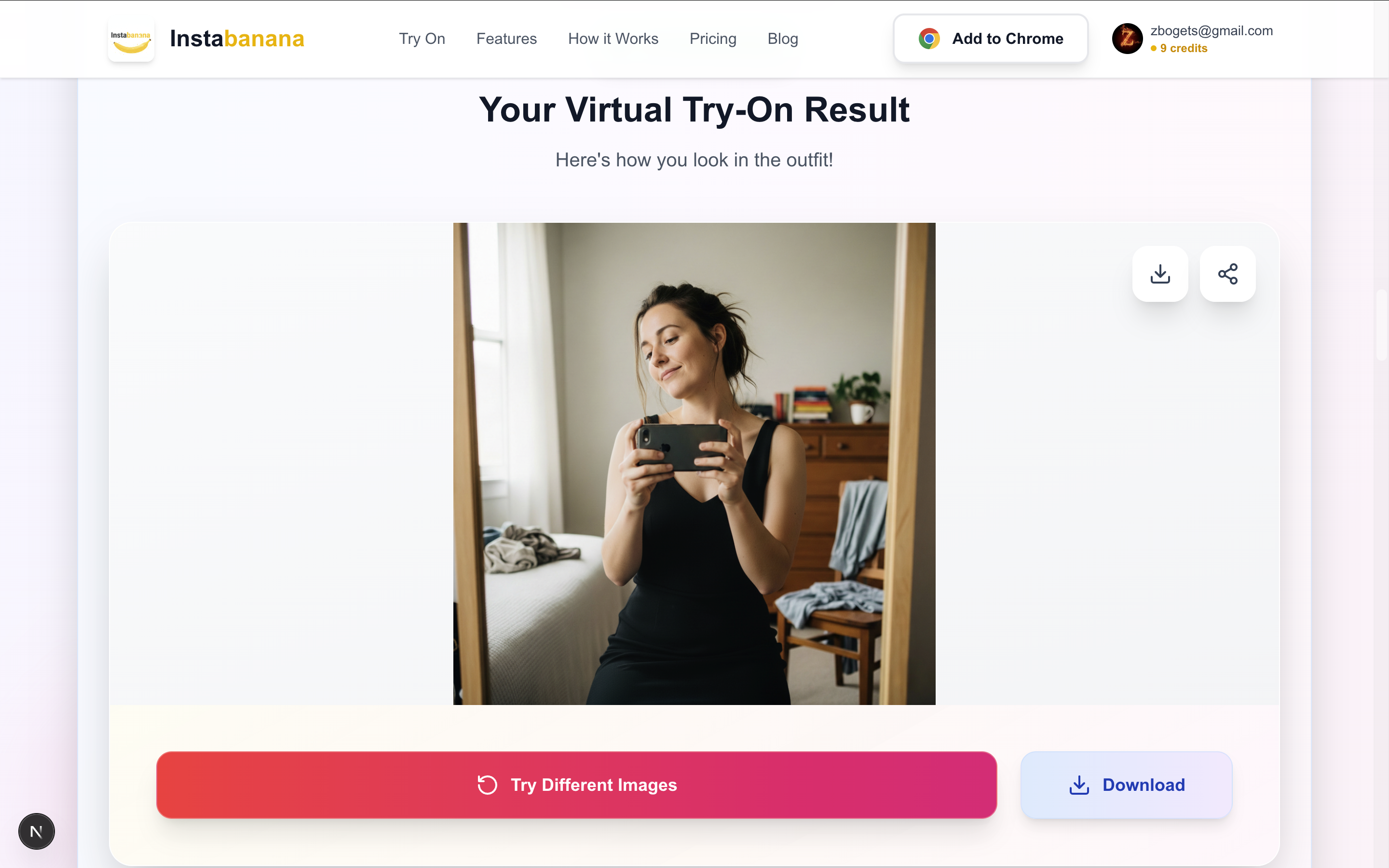 View your virtual try-on results